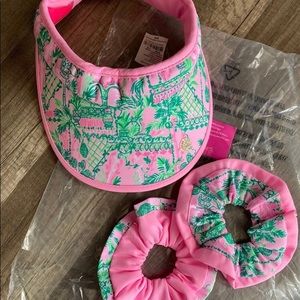 Includes brand new visor and 2 scrunchies